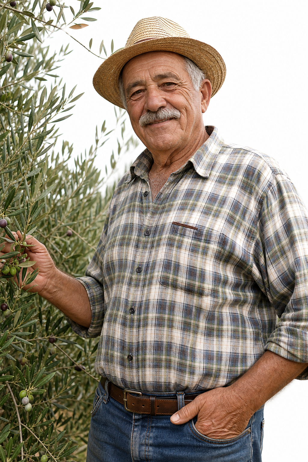 Portrait of the farmer among the olive trees